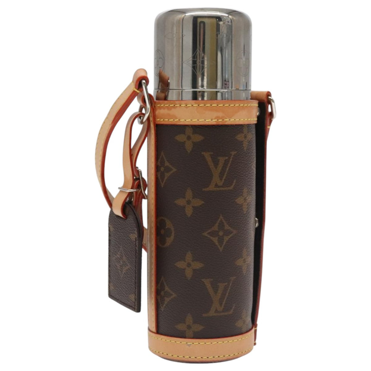 LOUIS VUITTON Monogram Flask Holder Water Bottle GI0518 LV Auth