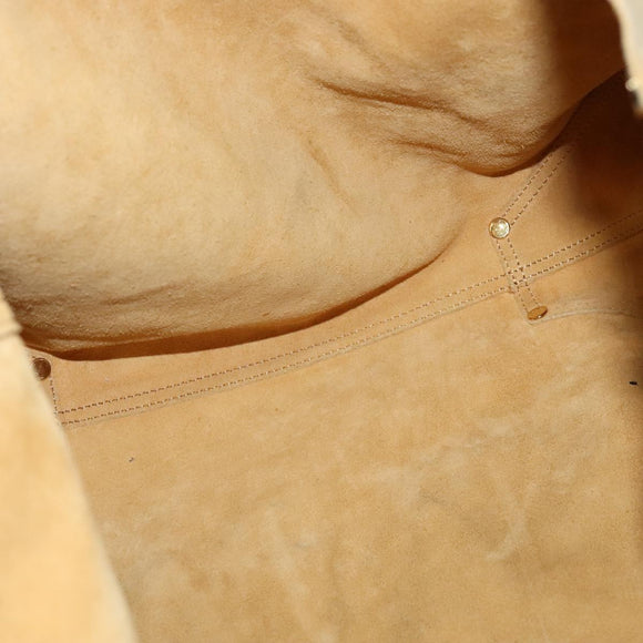 TIFFANY&Co. Reversible Tote Bag Leather Suede Gold Tone Auth 105966