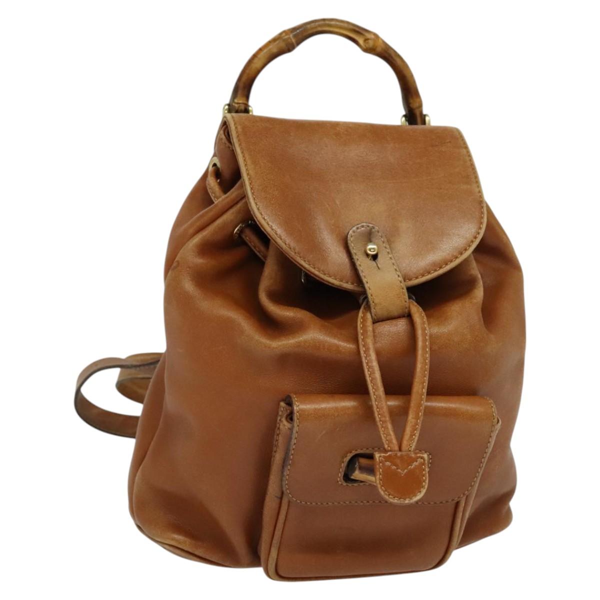 GUCCI Bamboo Backpack Leather Brown 003 1956 0030 Auth  display picture 1