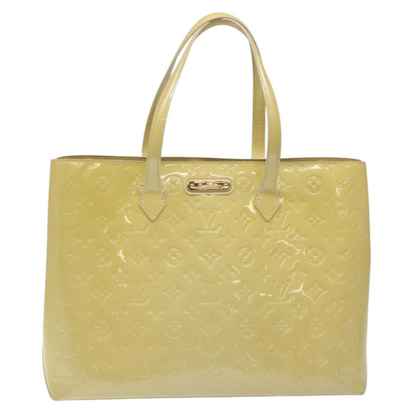 LOUIS VUITTON Monogram Vernis Wilshire MM Hand Bag Broncorail M91441 Auth 115613