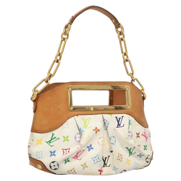 LOUIS VUITTON Monogram Multicolor Judy PM Shoulder Bag White M40257 Auth 116458
