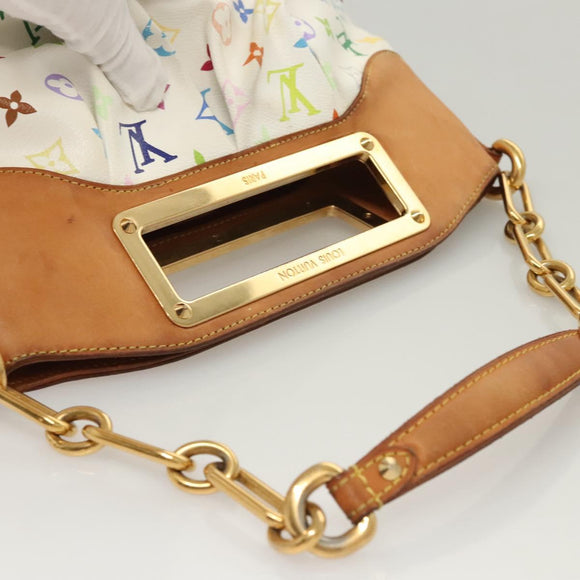 LOUIS VUITTON Monogram Multicolor Judy PM Shoulder Bag White M40257 Auth 116458