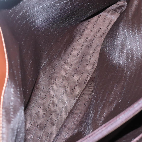 BURBERRY Nova Check Tote Bag PVC Leather Beige Auth 117546A