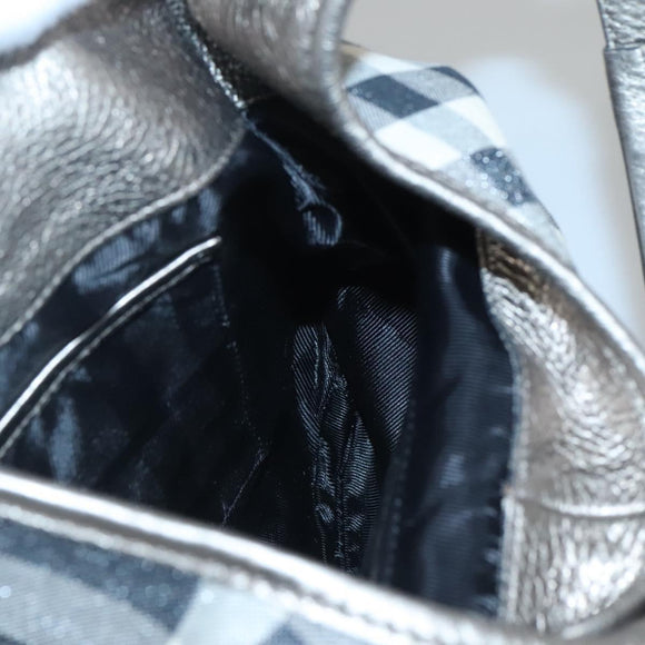 BURBERRY Nova Check Shoulder Bag Canvas Gray Auth 117804