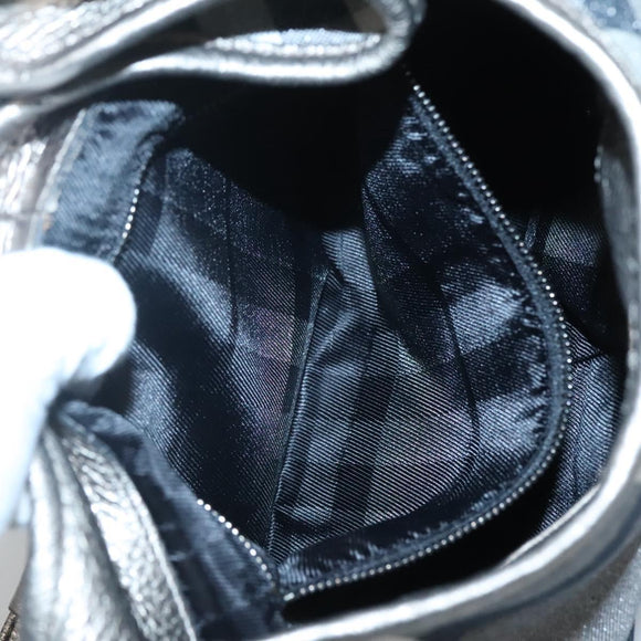 BURBERRY Nova Check Shoulder Bag Canvas Gray Auth 117804