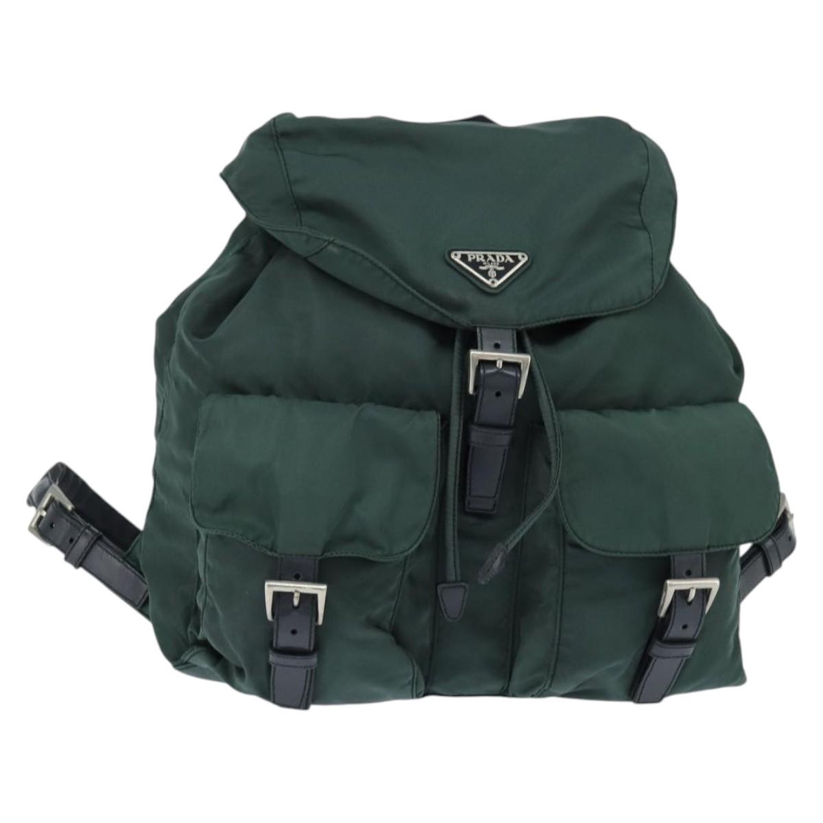 PRADA Backpack Nylon Khaki Silver Auth 121319 | Brand Street  display picture 1