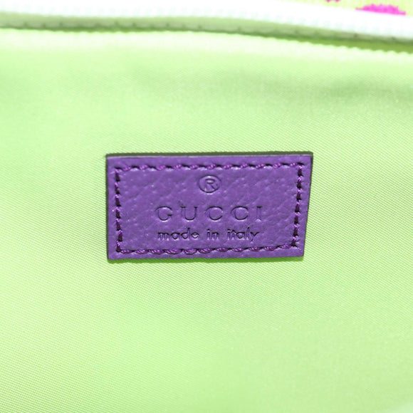 GUCCI Waist bag Nylon Silver Light green 752102 Auth 123064M