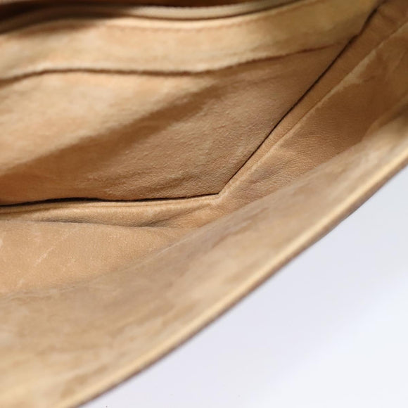 GUCCI GG Supreme Shoulder Bag PVC Beige Gold Auth 123381