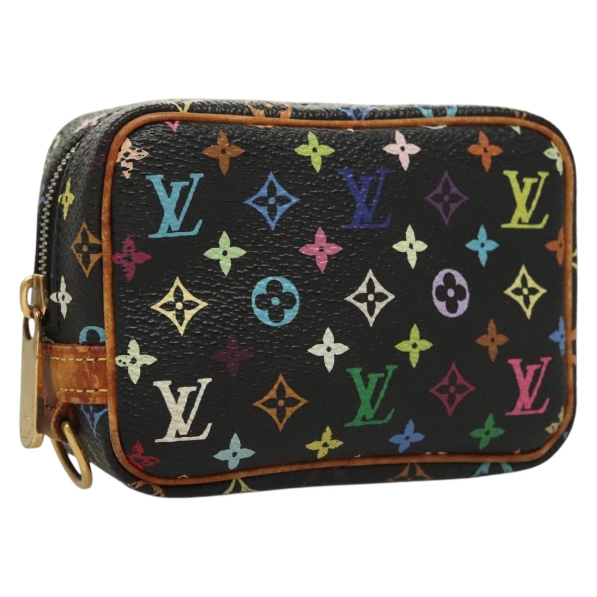 LOUIS VUITTON Multicolor Trousse Wapity Pouch Black M58034 Auth