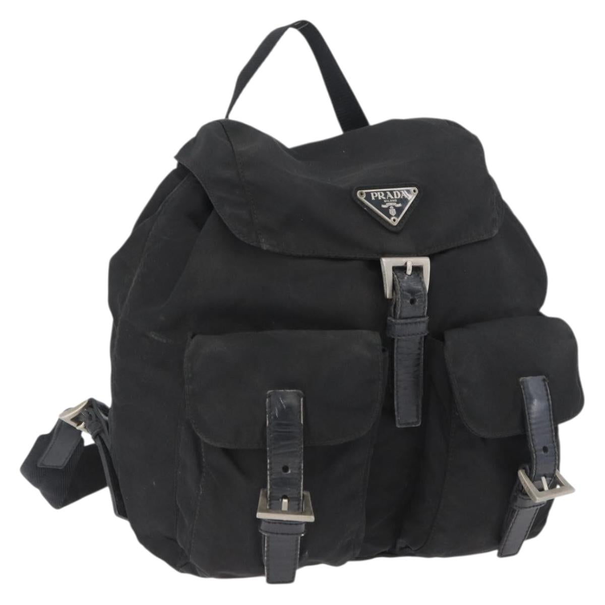 PRADA Rugzak Nylon Zwart Zilver Auth 173583 | Brand Street Tokyo display picture 2