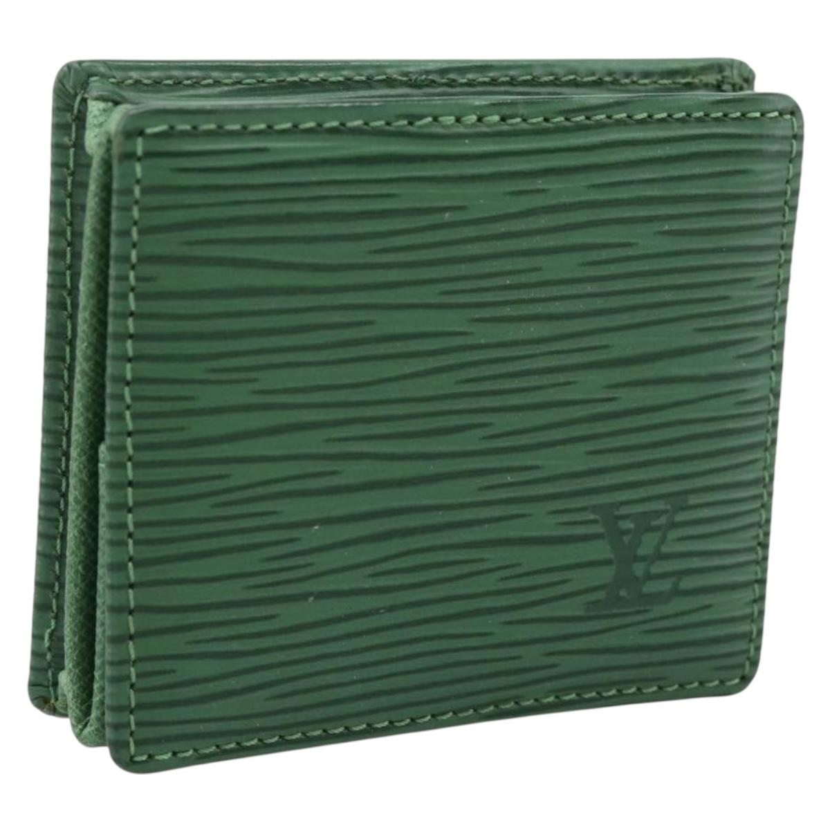 LOUIS VUITTON Epi Porte Monnaie Boite Coin Purse Green M63694 LV