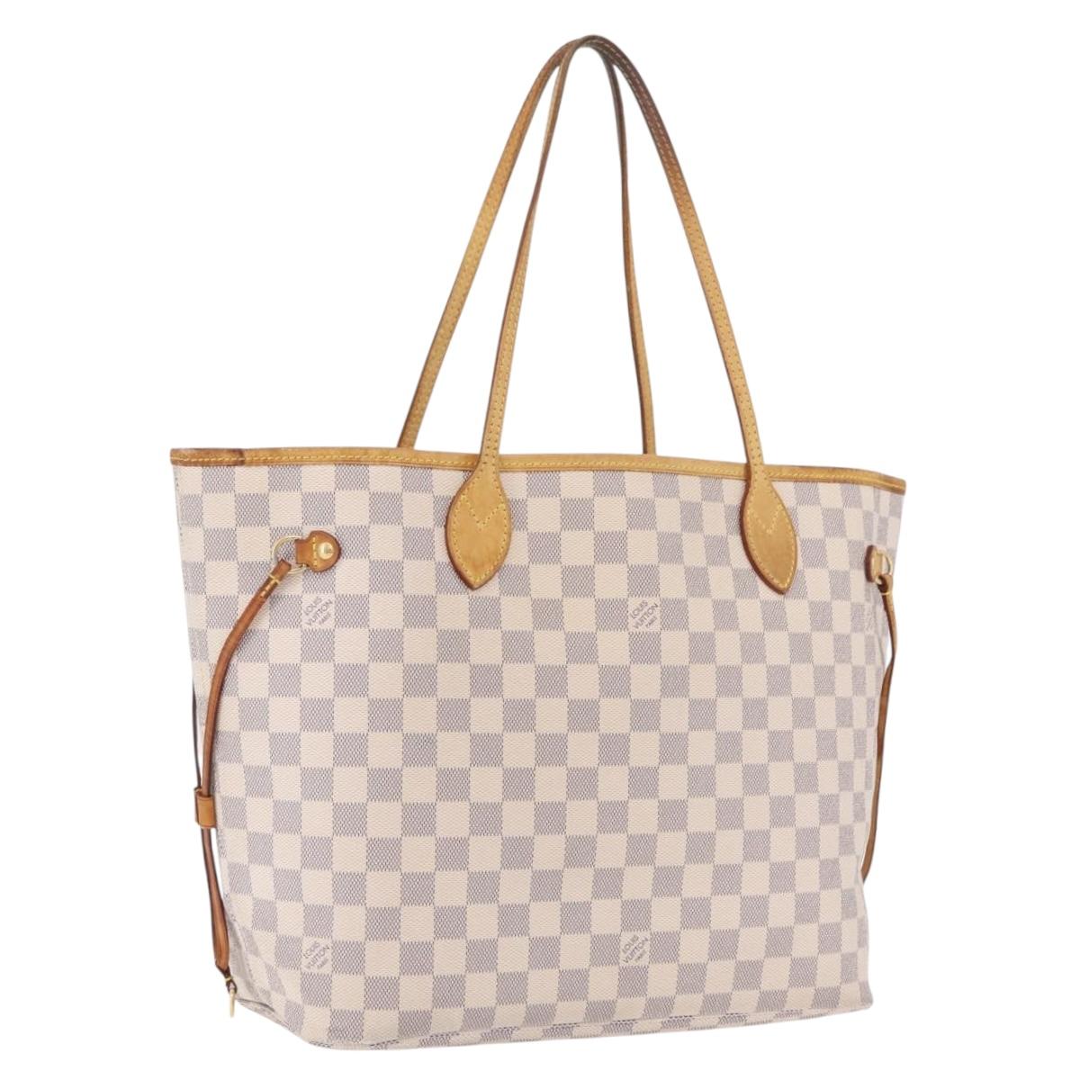 LOUIS VUITTON Damier Azur Neverfull MM Tote Bag N41605 LV Auth