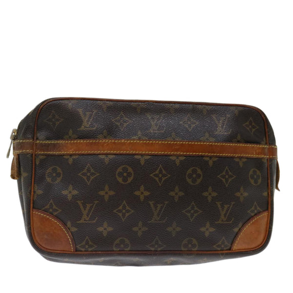 LOUIS VUITTON Monogram Compiegne 28 Clutch Bag M51845 LV Auth 70477