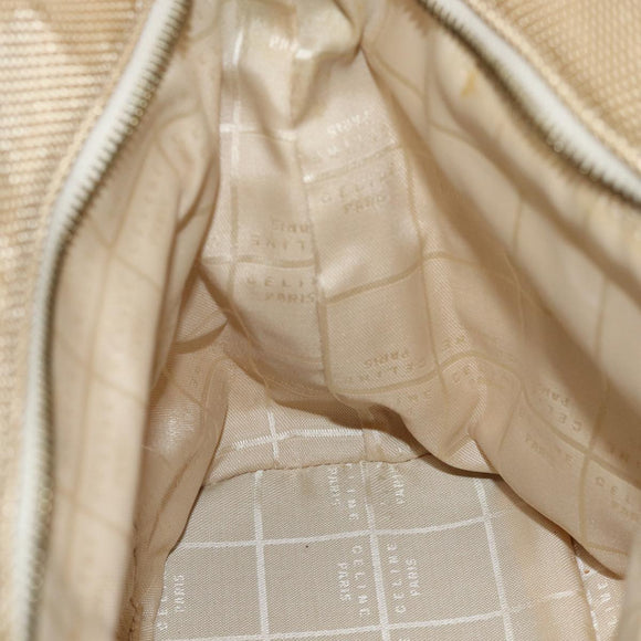 CELINE Shoulder Bag Canvas Beige Auth 70633