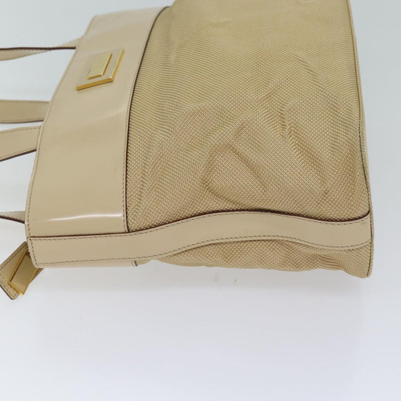 CELINE Shoulder Bag Canvas Beige Auth 70633