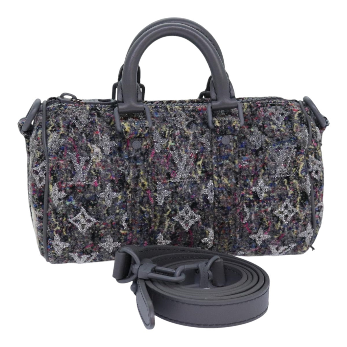Louis Vuitton グレー モノグラム ハンドバッグ~~++ LOUIS VUITTON Monogram Felt Keepall XS Hand Bag Gray M80821 LV