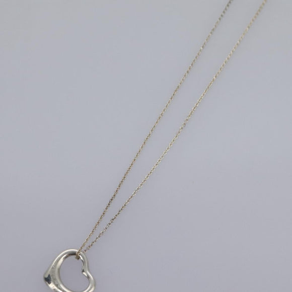 TIFFANY&Co. Mini Open Heart Necklace Ag925 Silver Auth am7909