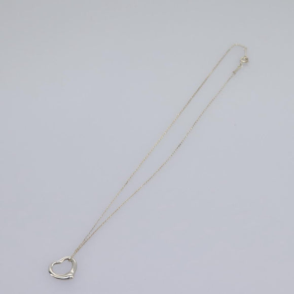 TIFFANY&Co. Mini Open Heart Necklace Ag925 Silver Auth am7909