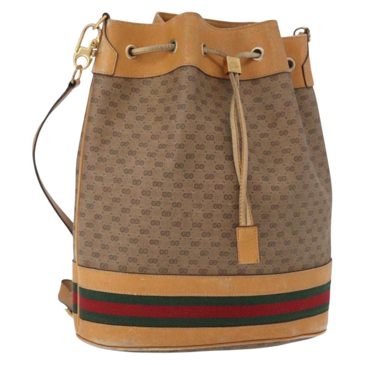 GUCCI Micro GG Supreme Web Sherry Line Bag PVC Beige 001 58 4793
