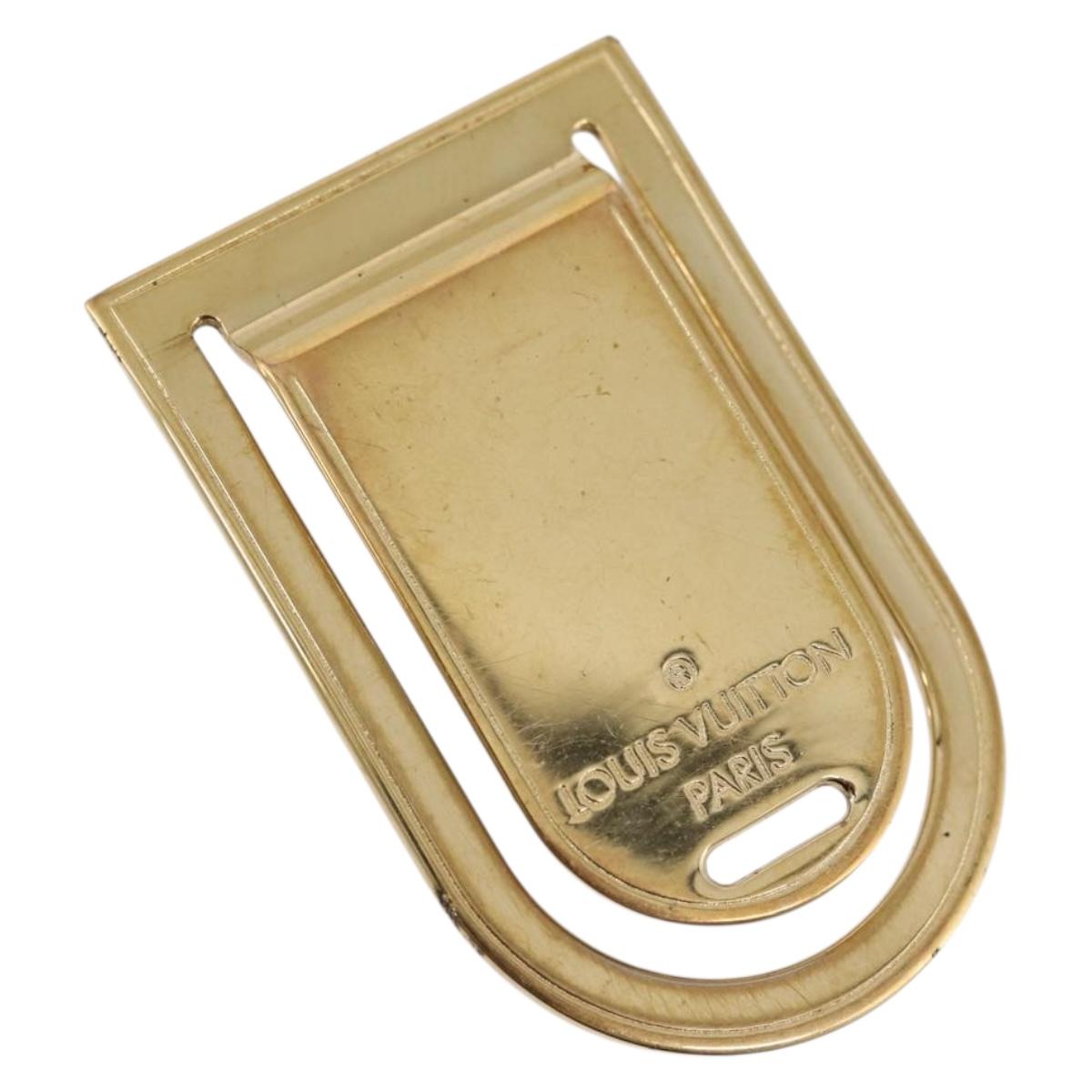 LOUIS VUITTON Pansavie Porto Address Money Clip metal Gold M64690