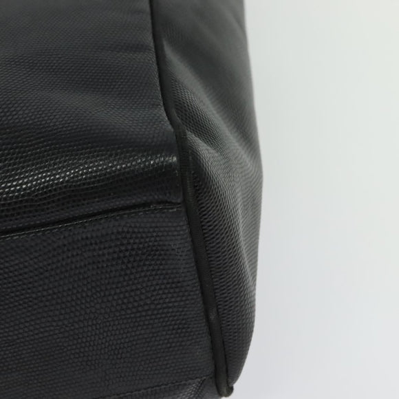 Salvatore Ferragamo Gancini Tote Bag Leather Black Gold Auth BA3136