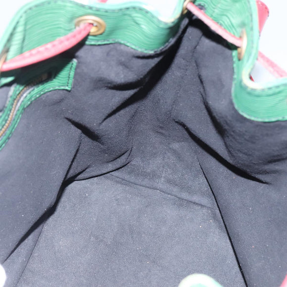 LOUIS VUITTON Epi Petit Noe Shoulder Bag Bicolor Green Red M44147 LV Auth BD723