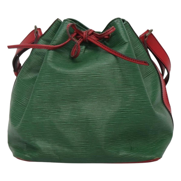 LOUIS VUITTON Epi Petit Noe Shoulder Bag Bicolor Green Red M44147 LV Auth BD723