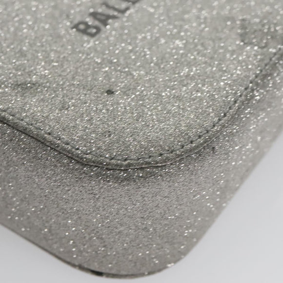 BALENCIAGA Camera bag Every day Shoulder Bag Leather Silver 552372 Auth bs20585