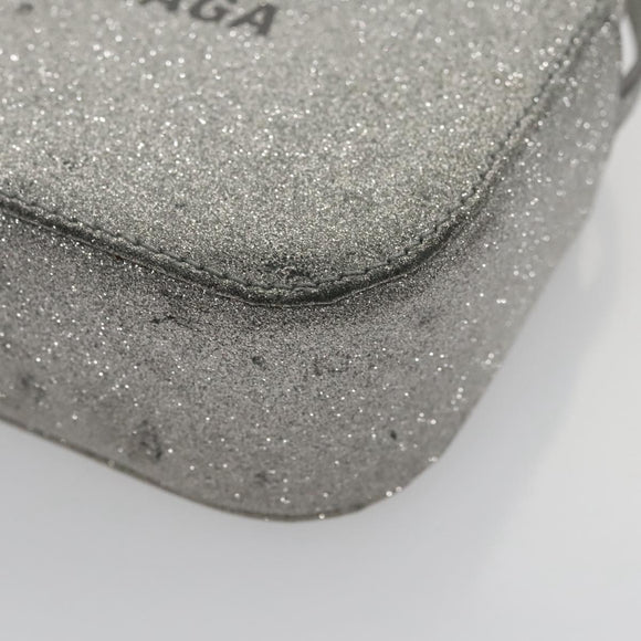 BALENCIAGA Camera bag Every day Shoulder Bag Leather Silver 552372 Auth bs20585