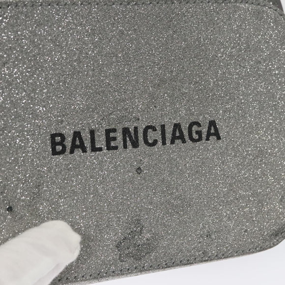 BALENCIAGA Camera bag Every day Shoulder Bag Leather Silver 552372 Auth bs20585