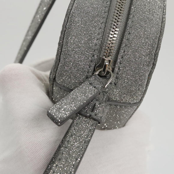 BALENCIAGA Camera bag Every day Shoulder Bag Leather Silver 552372 Auth bs20585