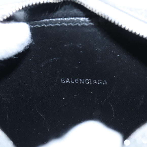 BALENCIAGA Camera bag Every day Shoulder Bag Leather Silver 552372 Auth bs20585