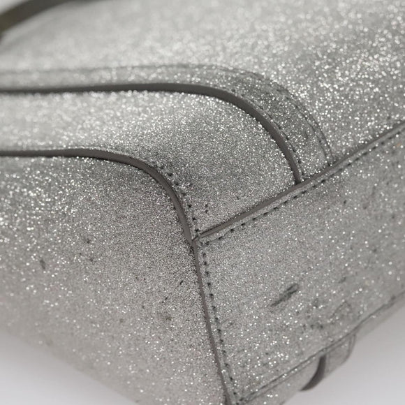 BALENCIAGA Everyday XXS Hand Bag Leather 2way Silver Auth bs21056