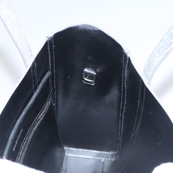 BALENCIAGA Everyday XXS Hand Bag Leather 2way Silver Auth bs21056