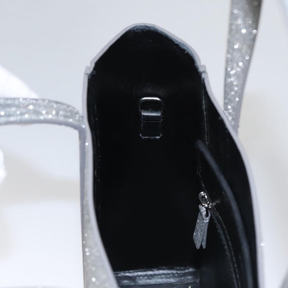 BALENCIAGA Everyday XXS Hand Bag Leather 2way Silver Auth bs21056