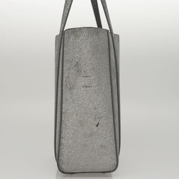 BALENCIAGA Everyday XXS Hand Bag Leather 2way Silver Auth bs21056