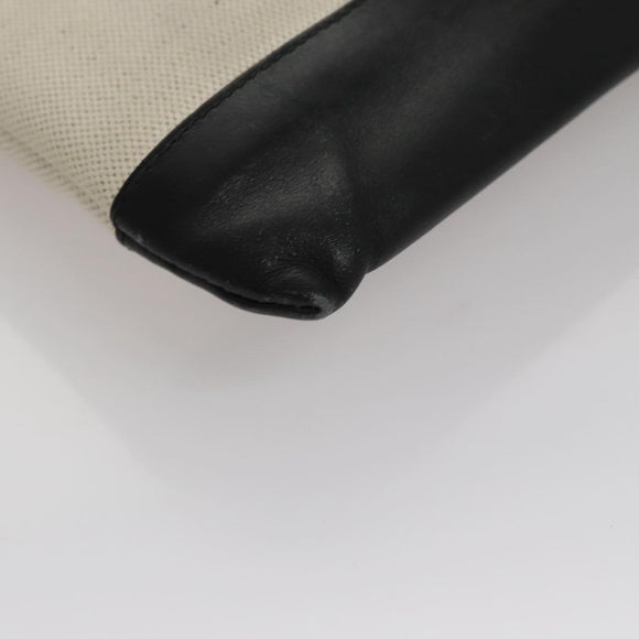 BALENCIAGA Clutch Bag Canvas Black White 420407 Auth bs21562