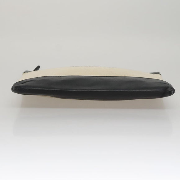 BALENCIAGA Clutch Bag Canvas Black White 420407 Auth bs21562