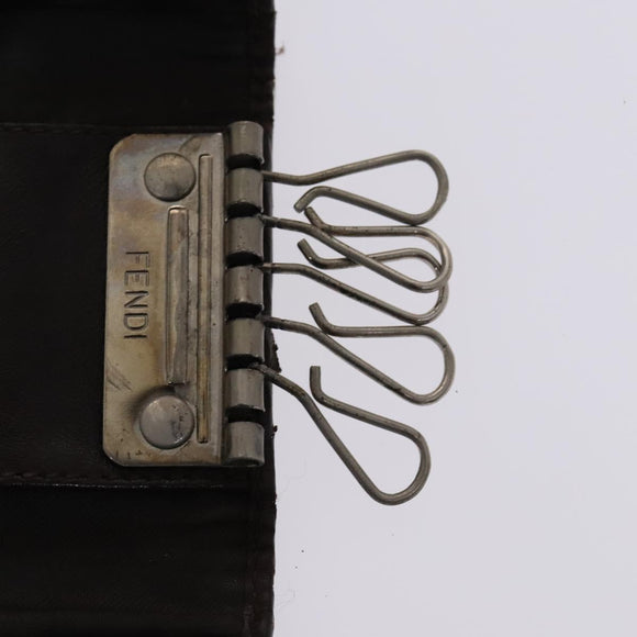 FENDI Pecan Canvas Zucca Canvas Bag Suede 4Set Pink Brown black Auth bs23233