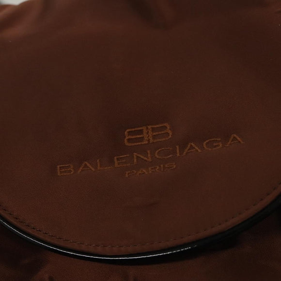 BALENCIAGA Backpack Nylon Brown Auth bs24055
