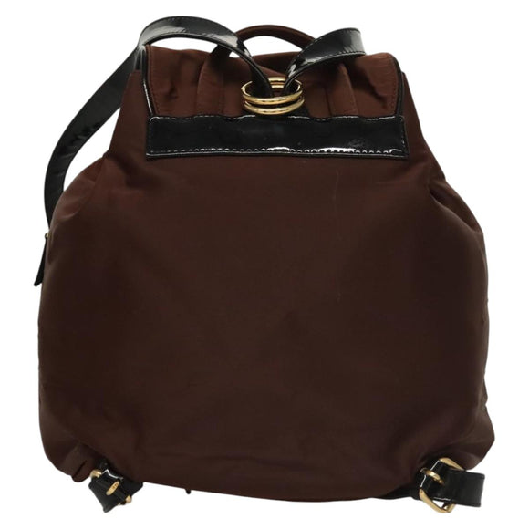 BALENCIAGA Backpack Nylon Brown Auth bs24055