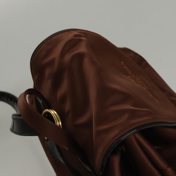 BALENCIAGA Backpack Nylon Brown Auth bs24055