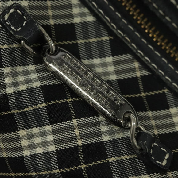 BURBERRY Nova Check Hand Bag Canvas 2way Black Auth bs24315