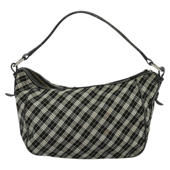 BURBERRY Nova Check Hand Bag Canvas 2way Black Auth bs24315