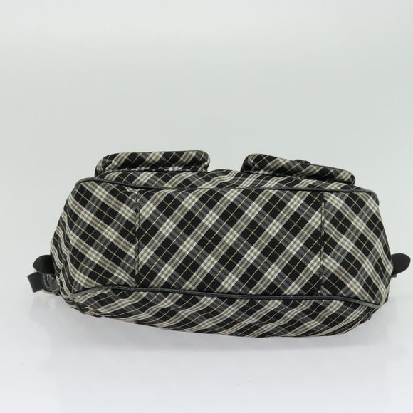 BURBERRY Nova Check Hand Bag Canvas 2way Black Auth bs24315
