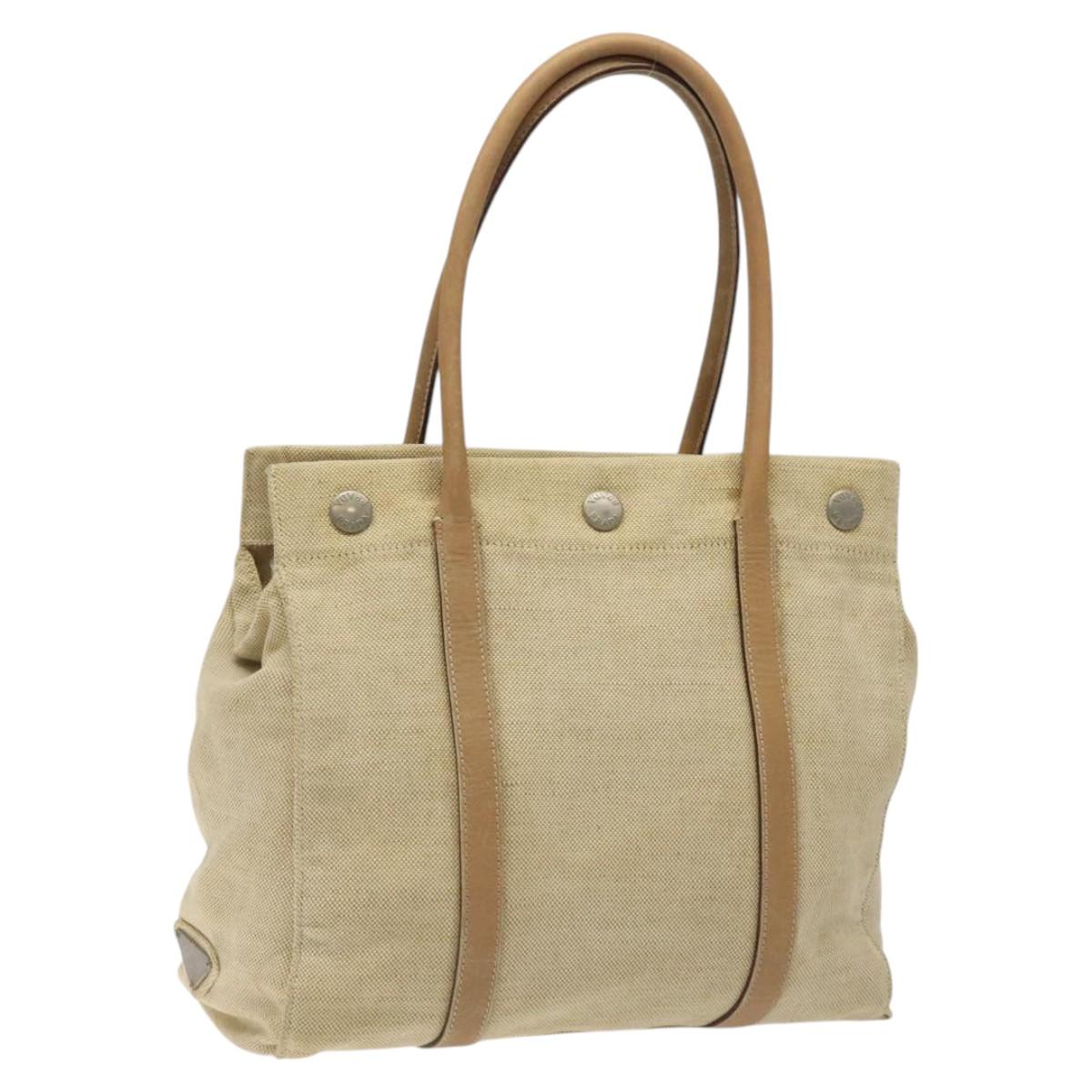 PRADA Shoulder Bag Canvas Beige Silver Auth bs25615 Brand Street