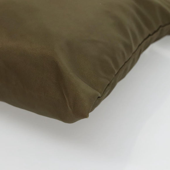 PRADA Shoulder Bag Nylon Khaki Silver Auth bs26652