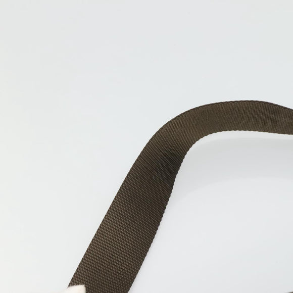 PRADA Shoulder Bag Nylon Khaki Silver Auth bs26652