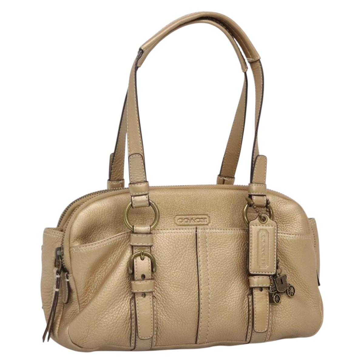 COACH ゴールド (2点) Coach Shoulder Bag Leather Gold Auth bs28981 | Brand Street Tokyo