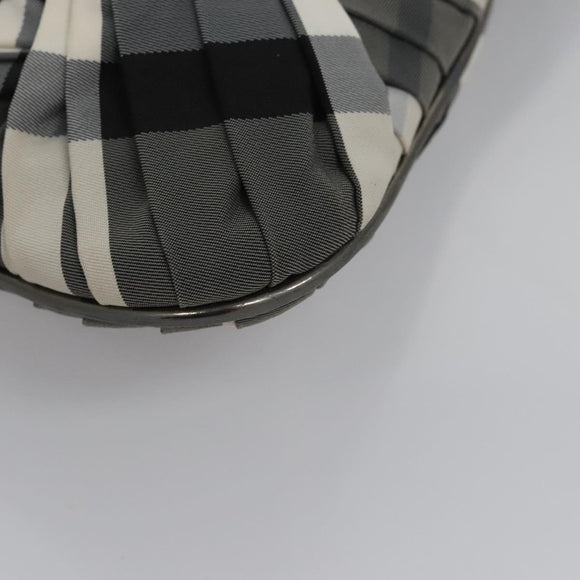 BURBERRY Nova Check Shoulder Bag Nylon Gray Auth EC594